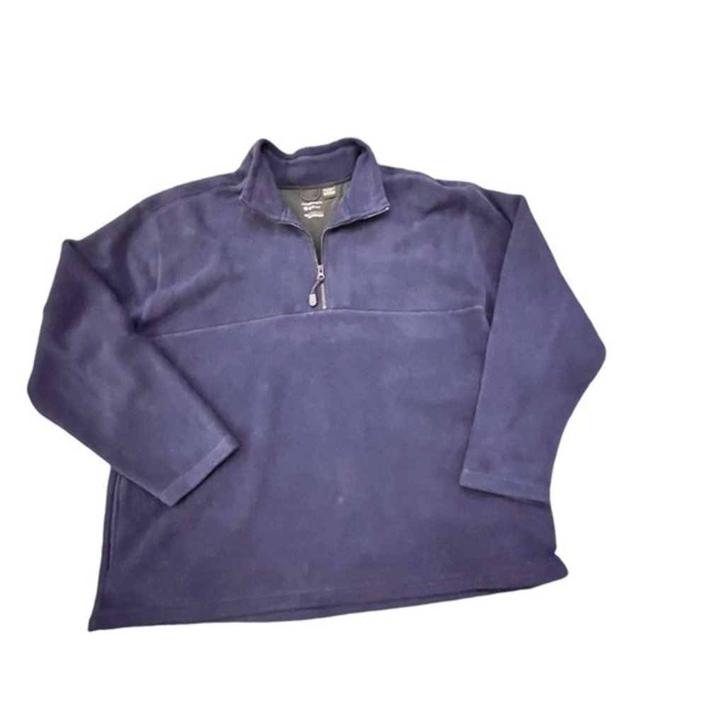 ProSpirit Light‎ Navy Blue 1/4 Zip Adult Fleece Pullover Jacket Pockets XXL